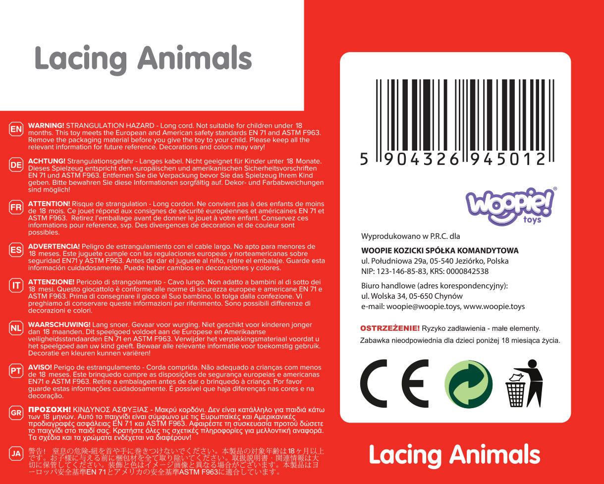 Opowieści na Sznureczku: Safari | Drewniana Nawlekanka ze Zwierzątkami | WOOPIE GREEN