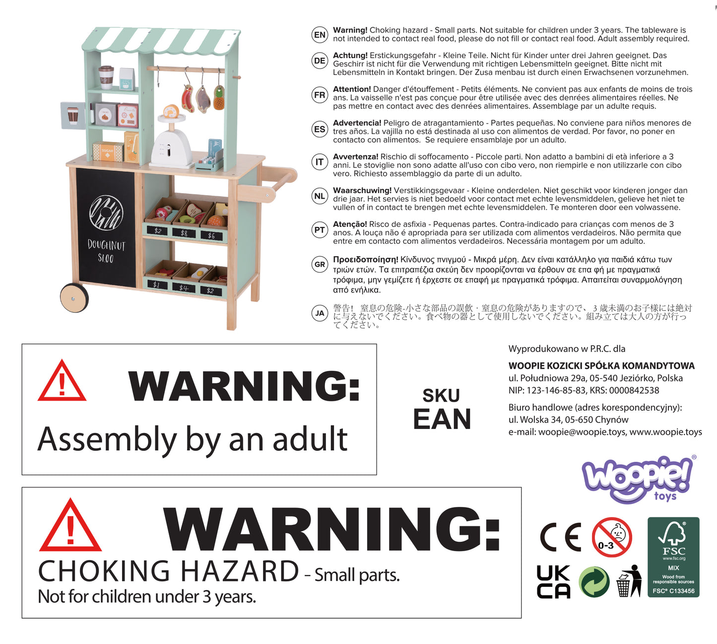 Centrum Kreatywnej Zabawy | Wielofunkcyjny Sklepik i Kuchnia 5w1 | WOOPIE GREEN