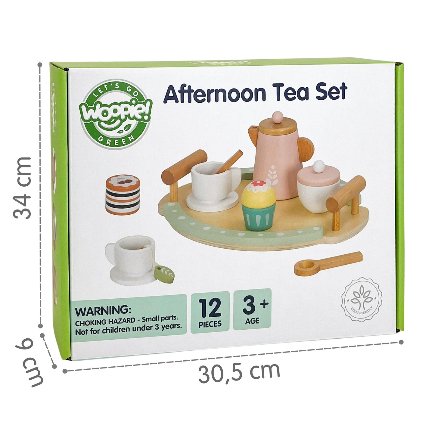 Zestaw do Herbaty i Kawy | Drewniany Serwis 12 el. Montessori | WOOPIE GREEN