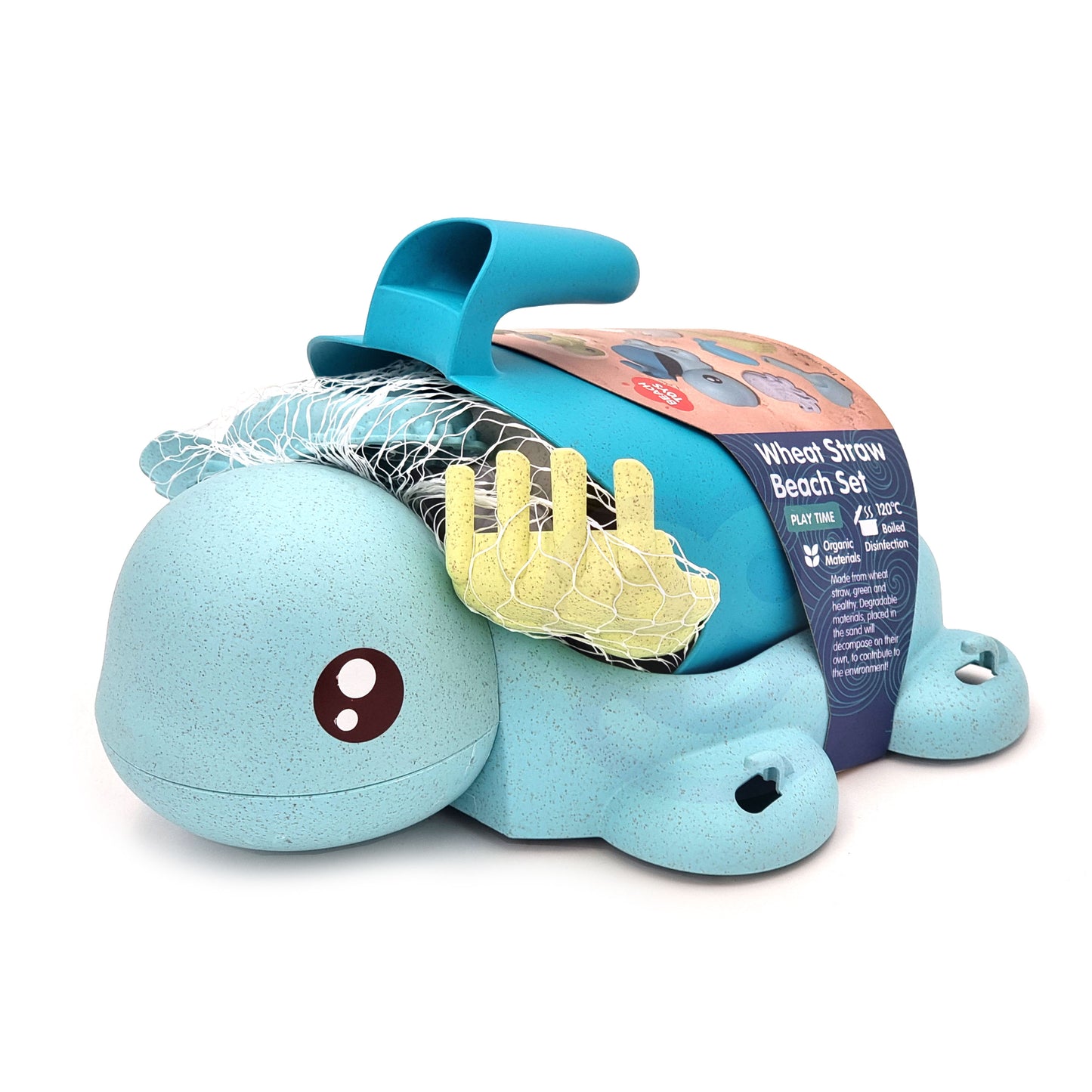 Zestaw do Piasku i Wanny | Żółwik Kołowrotek Łopatka 8 el. BIO 2w1 | WOOPIE GREEN