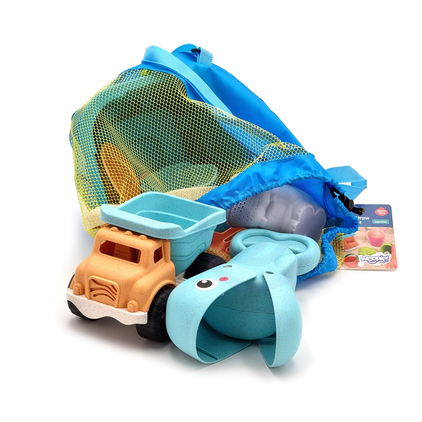 Zestaw do Piasku | Wiaderko Konewka Samochód Łopatka Ryba 9 el. BIO | WOOPIE GREEN