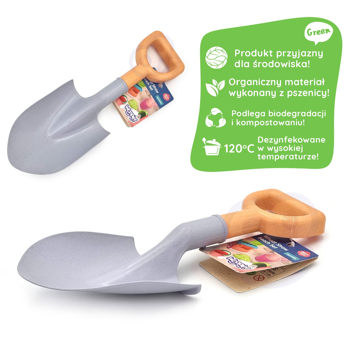 Łopatka do Piasku | 33 cm Biologiczna BIO Ekologiczna | WOOPIE GREEN