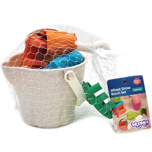 Zestaw do Piasku | Wiaderko Konewka Foremki 8 el. BIO Ekologiczny | WOOPIE GREEN