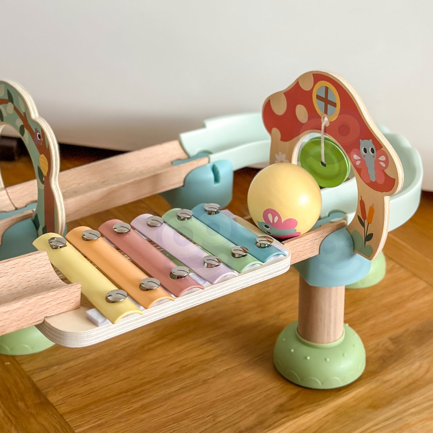 Tor Kulkowy | Drewniany, Spiralna Zjeżdżalnia, Mostki i Cymbałki | WOOPIE GREEN