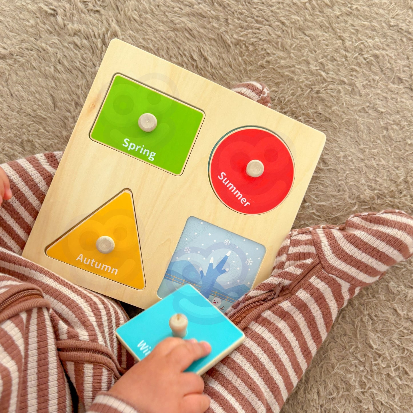 Box Edukacyjny 6w1 | Montessori, Sorter Kształtów, Układanki i Piramida | WOOPIE GREEN