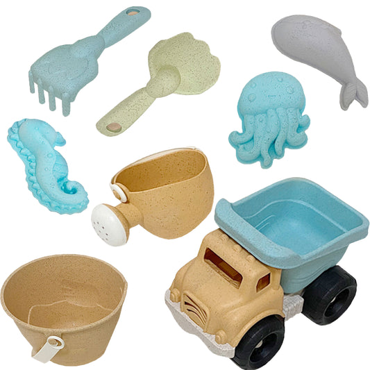 Zestaw do Piasku | Wiaderko Wywrotka Konewka 8 el. BIO Ekologiczny | WOOPIE GREEN