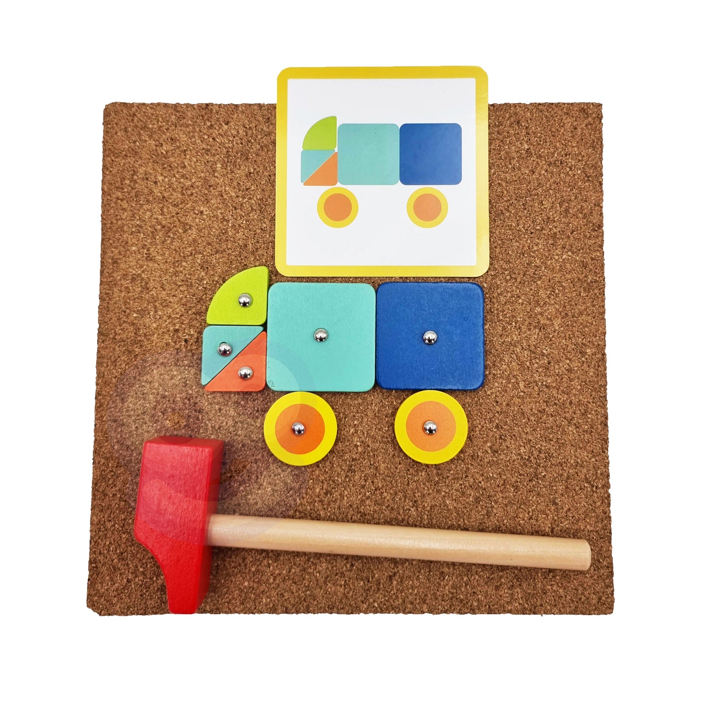 Kreatywna Mozaika | Drewniana Przybijanka z Młotkiem | WOOPIE GREEN