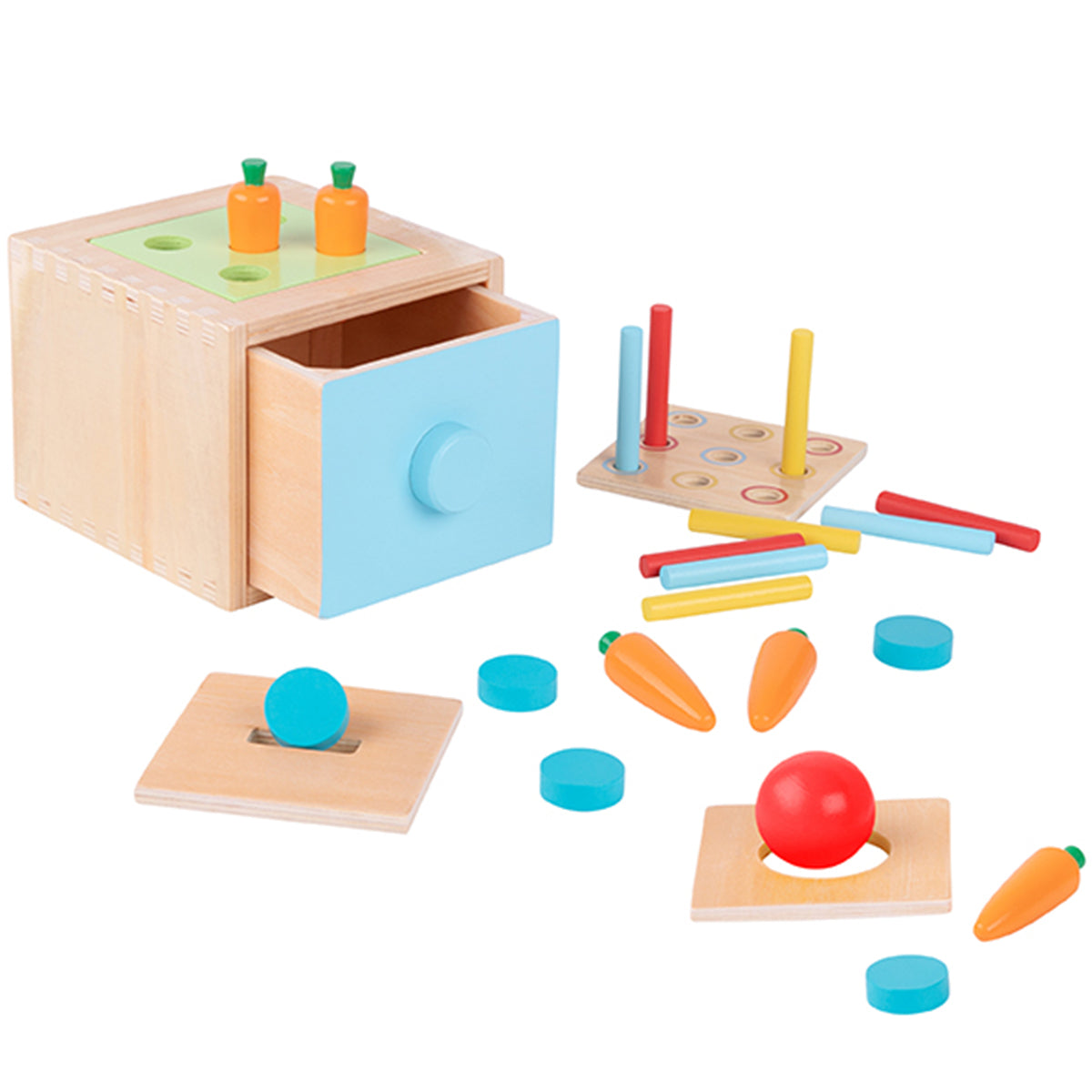 Marchewkowe Pole | Drewniany Sorter Montessori Gra w Marchewki | WOOPIE GREEN
