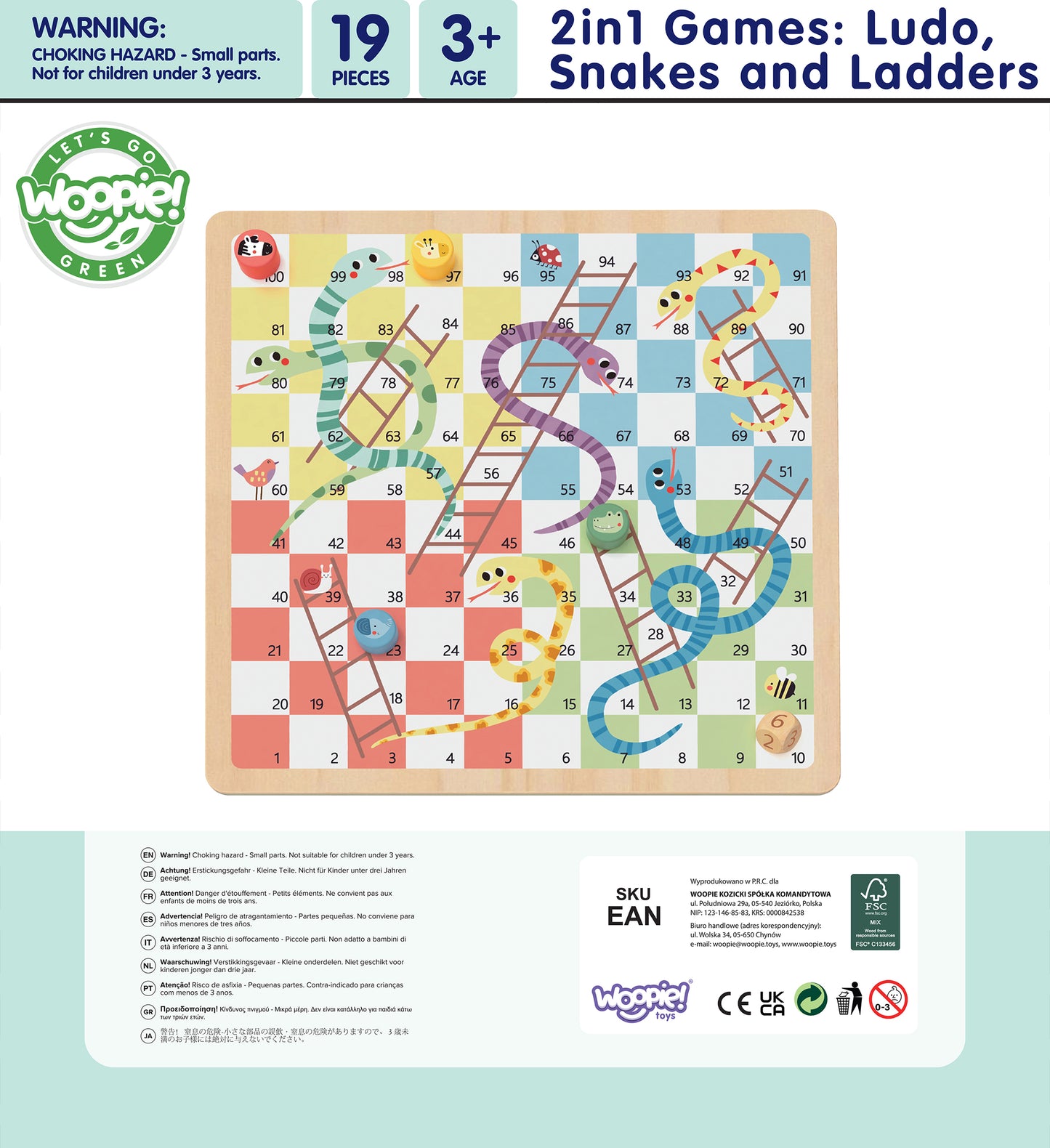 Rodzinny Wieczór Gier | Klasyczne Gry Planszowe 2w1 | WOOPIE GREEN