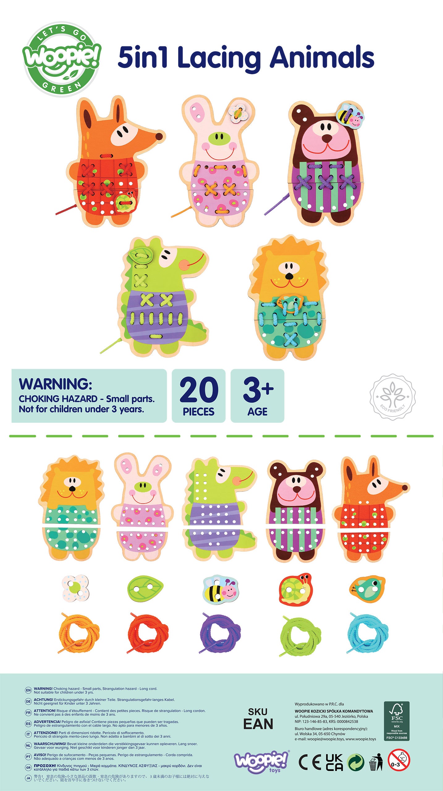 Opowieści na Sznureczku: Leśni Przyjaciele | Drewniana Nawlekanka | WOOPIE GREEN