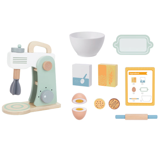 Zestaw Małego Cukiernika | Drewniany Mikser Kuchenny | WOOPIE GREEN
