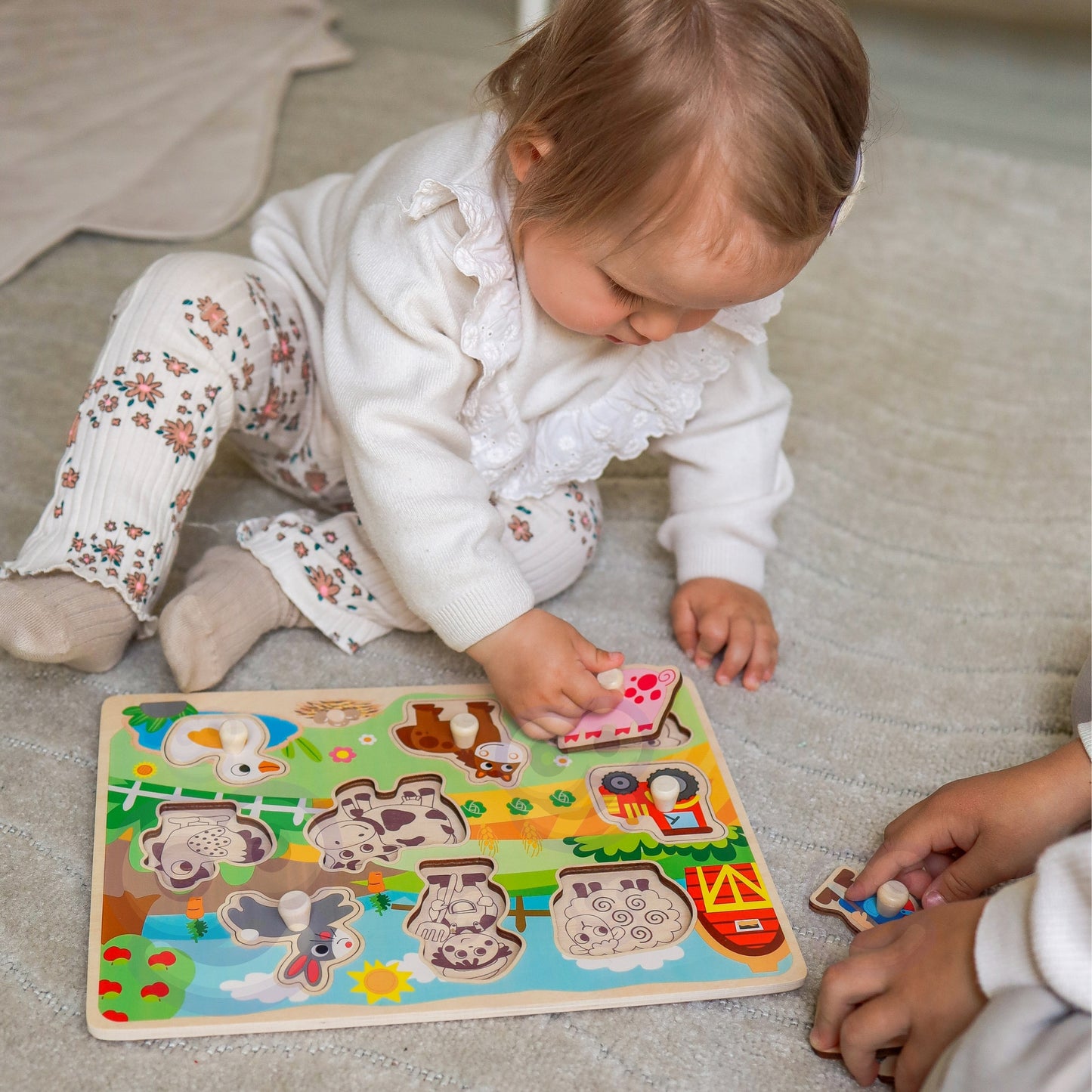 Moja Pierwsza Farma | Drewniana Układanka z Uchwytami | WOOPIE GREEN