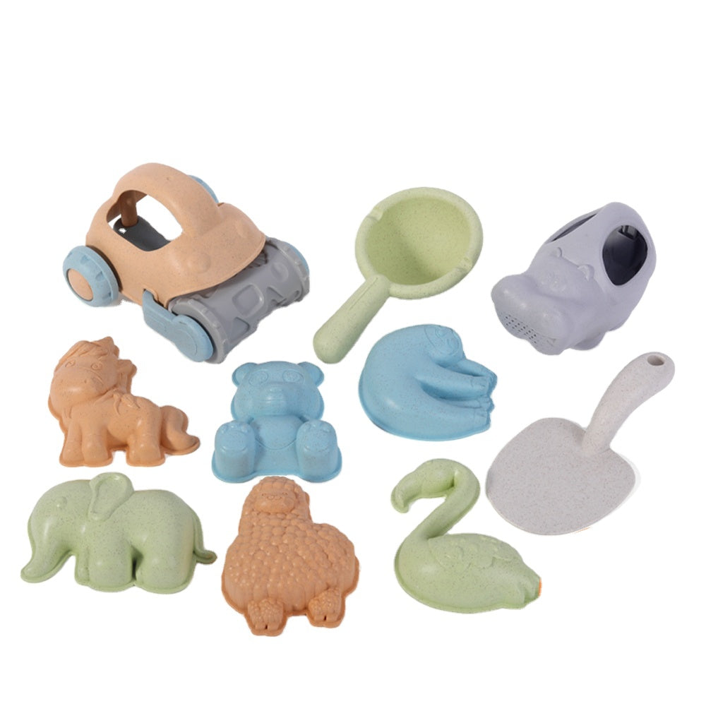 Zestaw do Piasku | Konewka Foremki Samochód 10 el. BIO Ekologiczny | WOOPIE GREEN