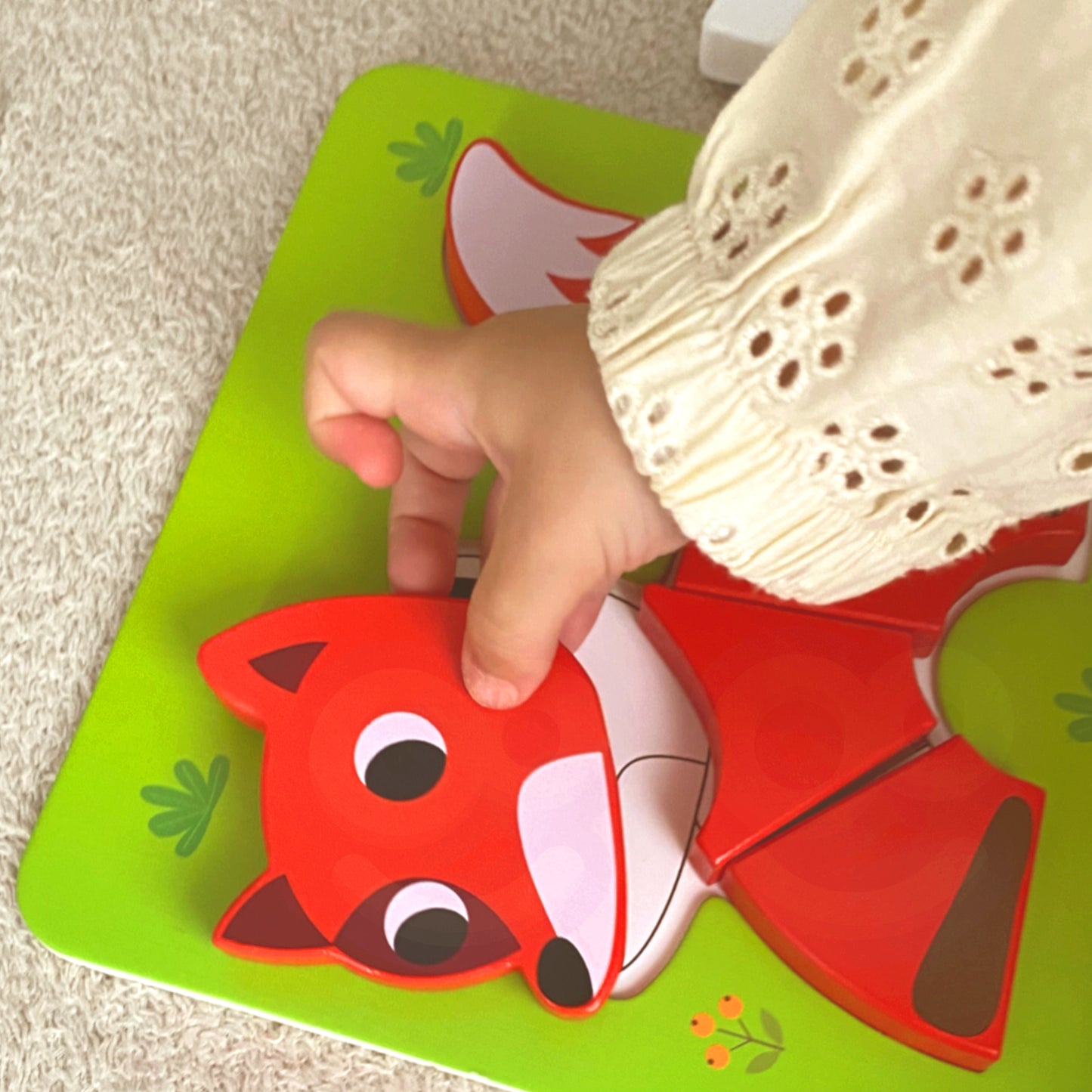 Zwierzęce Kształty | Drewniana Układanka Klocki Montessori | WOOPIE GREEN