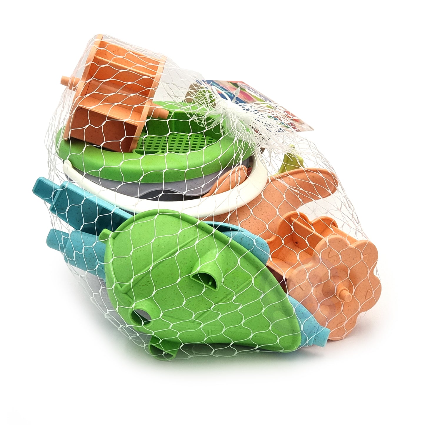 Zestaw do Piasku | Wiaderko Kołowrotek 2 Foremki 4 el. BIO Ekologiczny | WOOPIE GREEN