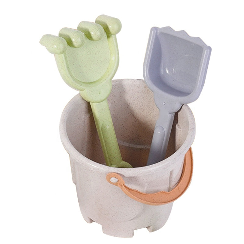 Zestaw do Piasku | Wiaderko Samochodzik 6 Foremek Łopatka 10 el. BIO | WOOPIE GREEN