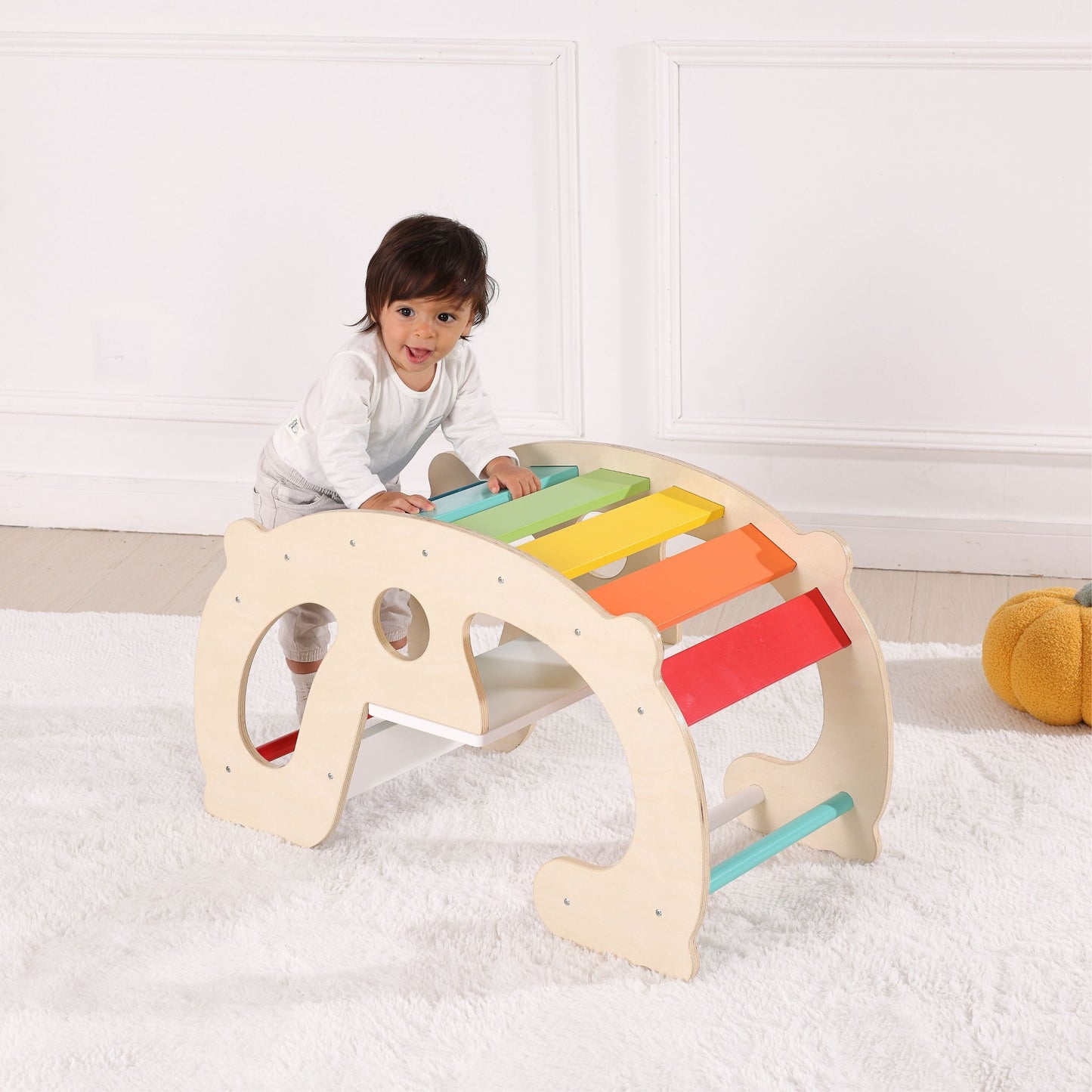 Bujak Tęczowy | Drewniany Wielofunkcyjny, Mostek Równoważny i Tunel | WOOPIE GREEN