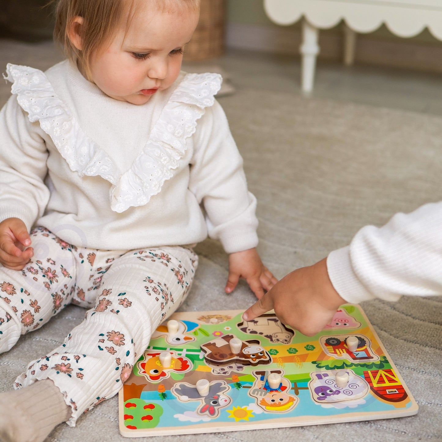 Moja Pierwsza Farma | Drewniana Układanka z Uchwytami | WOOPIE GREEN