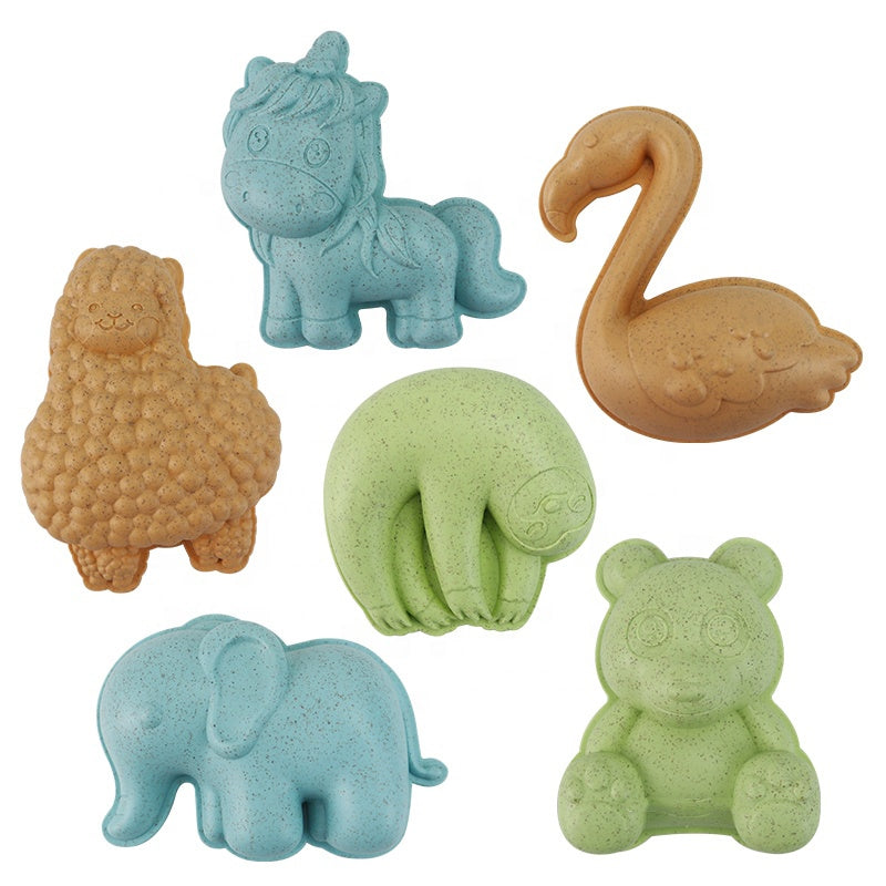 Zestaw do Piasku | Kołowrotek Konewka 6 Foremek 10 el. BIO Ekologiczny | WOOPIE GREEN