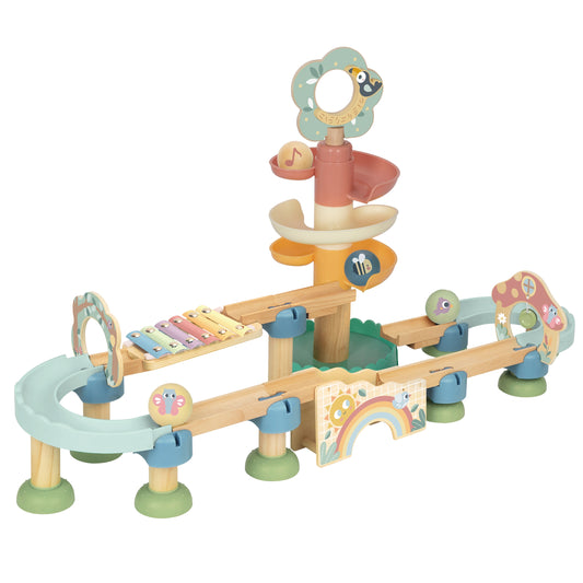 Tor Kulkowy | Drewniany, Spiralna Zjeżdżalnia, Mostki i Cymbałki | WOOPIE GREEN