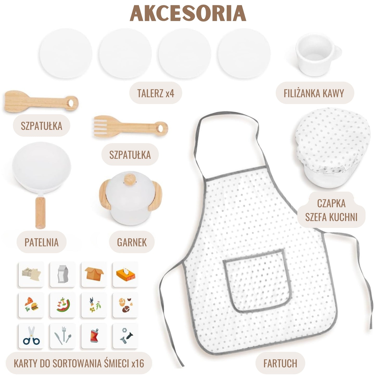 Kuchnia Drewniana | Interaktywna 9w1 z Pralką i Tablicą | WOOPIE GREEN