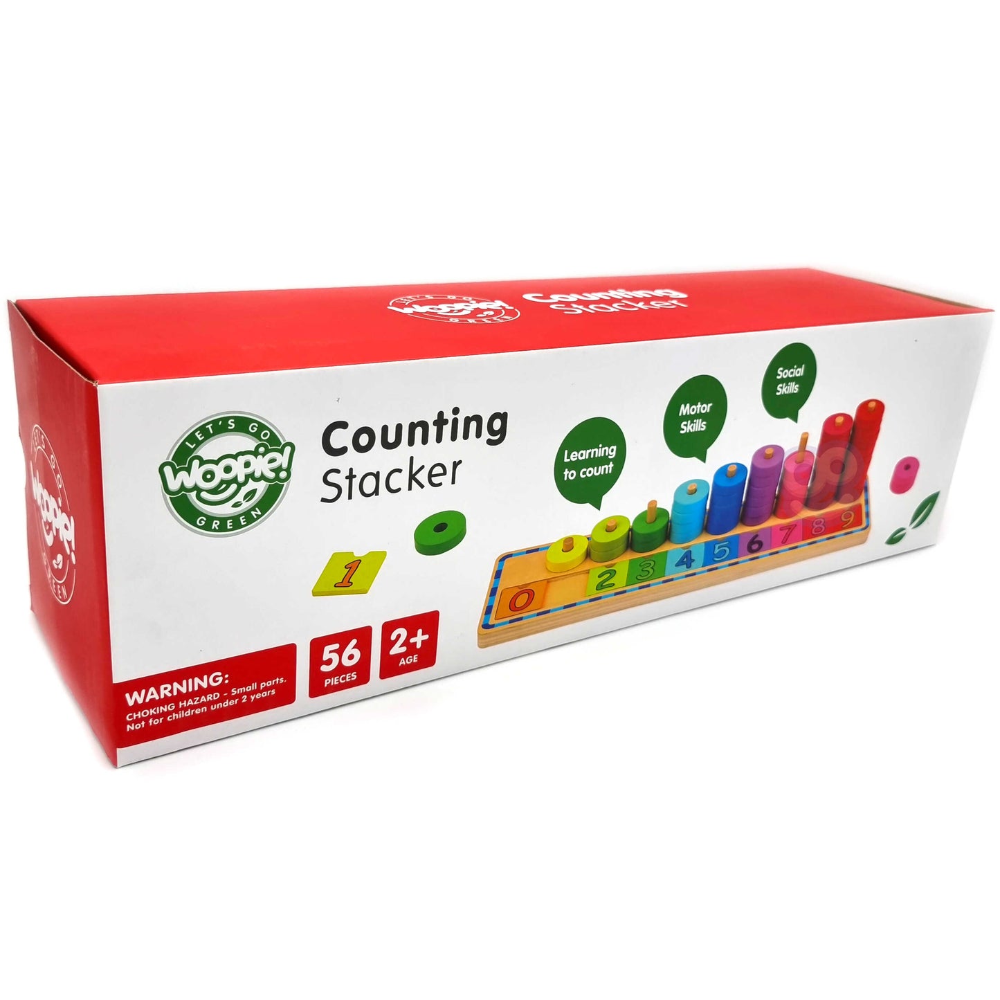 Tęcza Liczb | Drewniana Układanka do Nauki Liczenia WOOPIE GREEN