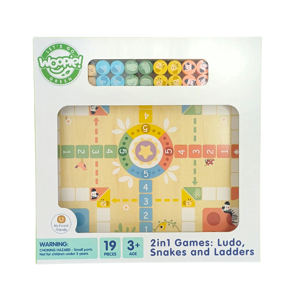 Rodzinny Wieczór Gier | Klasyczne Gry Planszowe 2w1 | WOOPIE GREEN