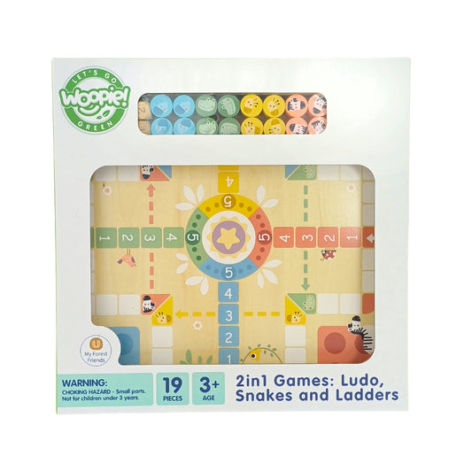 Rodzinny Wieczór Gier | Klasyczne Gry Planszowe 2w1 | WOOPIE GREEN