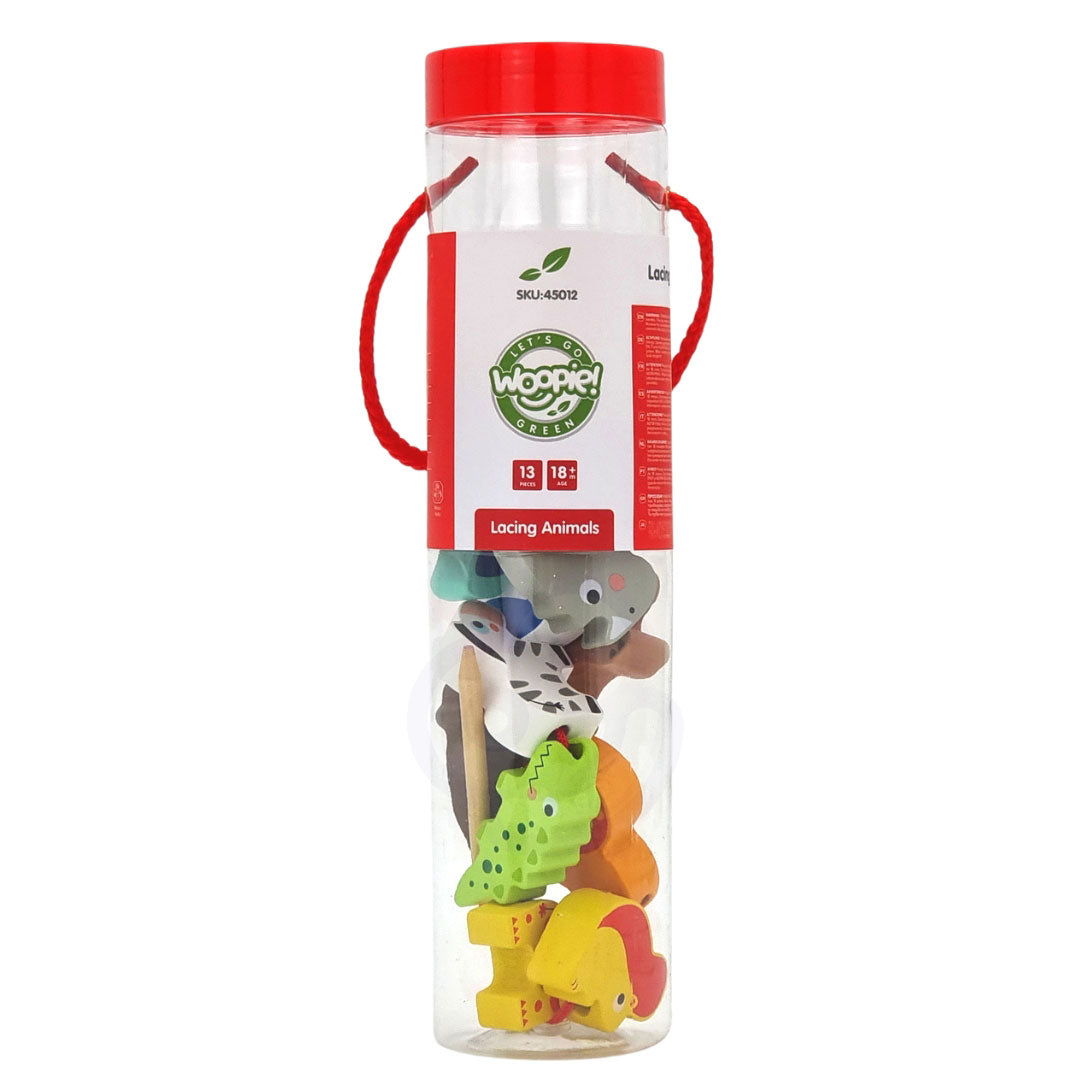 Opowieści na Sznureczku: Safari | Drewniana Nawlekanka ze Zwierzątkami | WOOPIE GREEN