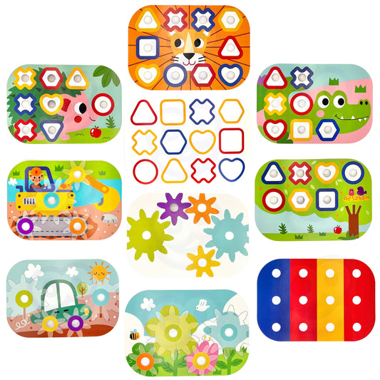 Warsztat Małego Inżyniera | Zestaw Konstrukcyjny Montessori | WOOPIE GREEN