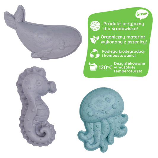 Zestaw do Piasku | Wiaderko Wywrotka Konewka 8 el. BIO Ekologiczny | WOOPIE GREEN