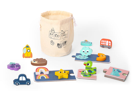 Pamięć Dotyku | Sensoryczna Gra Memory z Kształtami | WOOPIE GREEN