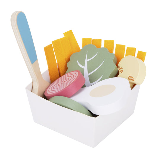 Moje Małe Bistro | Drewniany Zestaw Śniadaniowy z Tacą | WOOPIE GREEN