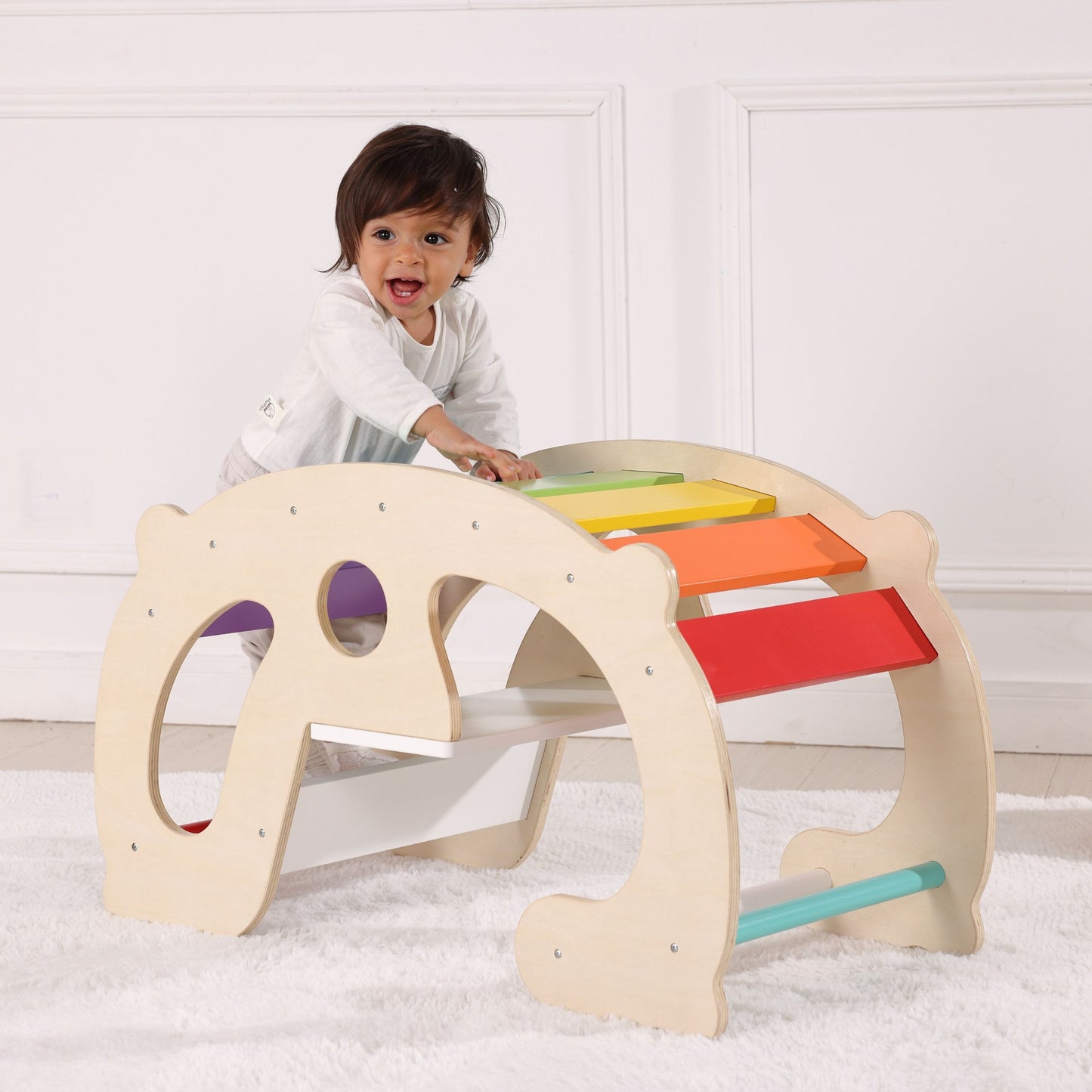 Bujak Tęczowy | Drewniany Wielofunkcyjny, Mostek Równoważny i Tunel | WOOPIE GREEN