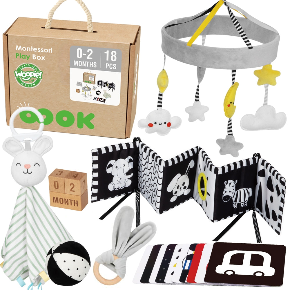 Pudełko Edukacyjne 6w1 | Montessori, Narzędzia, Tablica, Zegar i Zacisk Ławkowy | WOOPIE GREEN