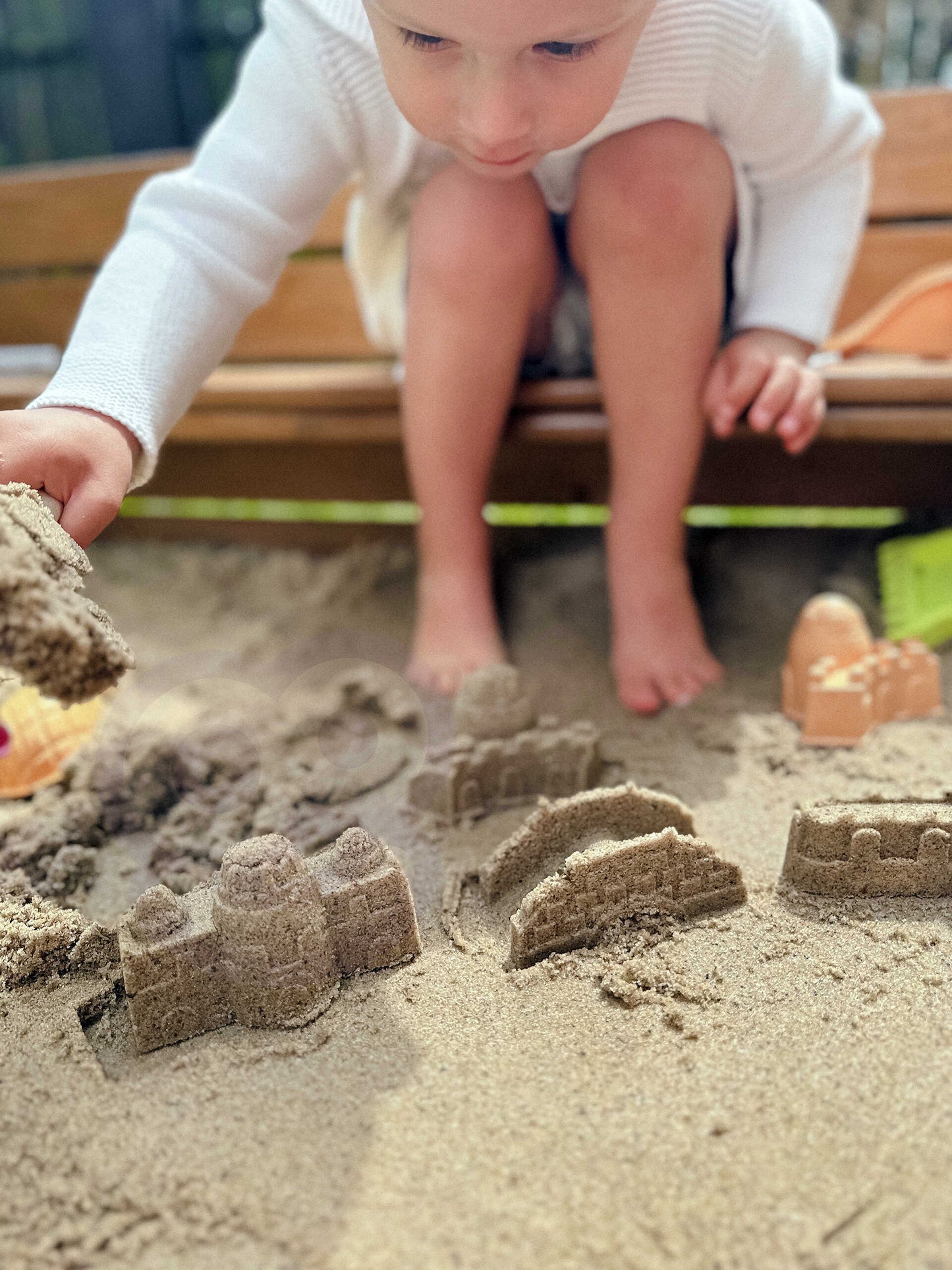 Zestaw do Piasku | Wózek Kołowrotek Sitko Foremki 12 el. BIO | WOOPIE GREEN