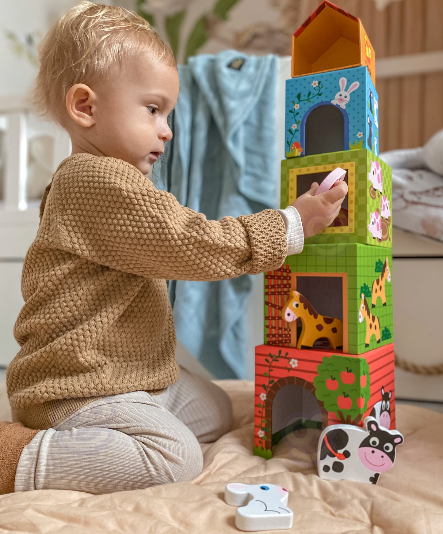 Moje Małe Gospodarstwo | Zestaw Klocków Wieża Farma WOOPIE GREEN