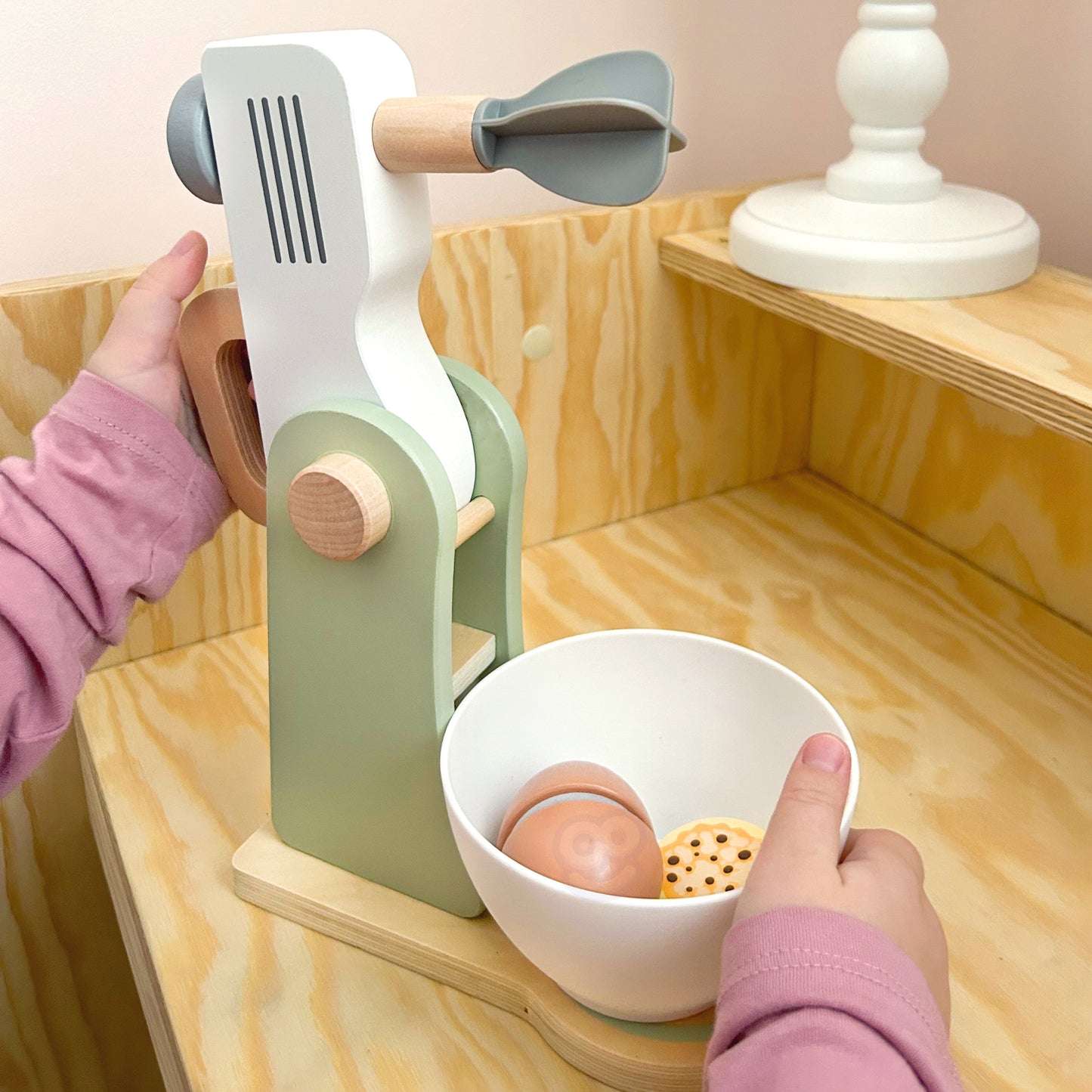 Zestaw Małego Cukiernika | Drewniany Mikser Kuchenny | WOOPIE GREEN