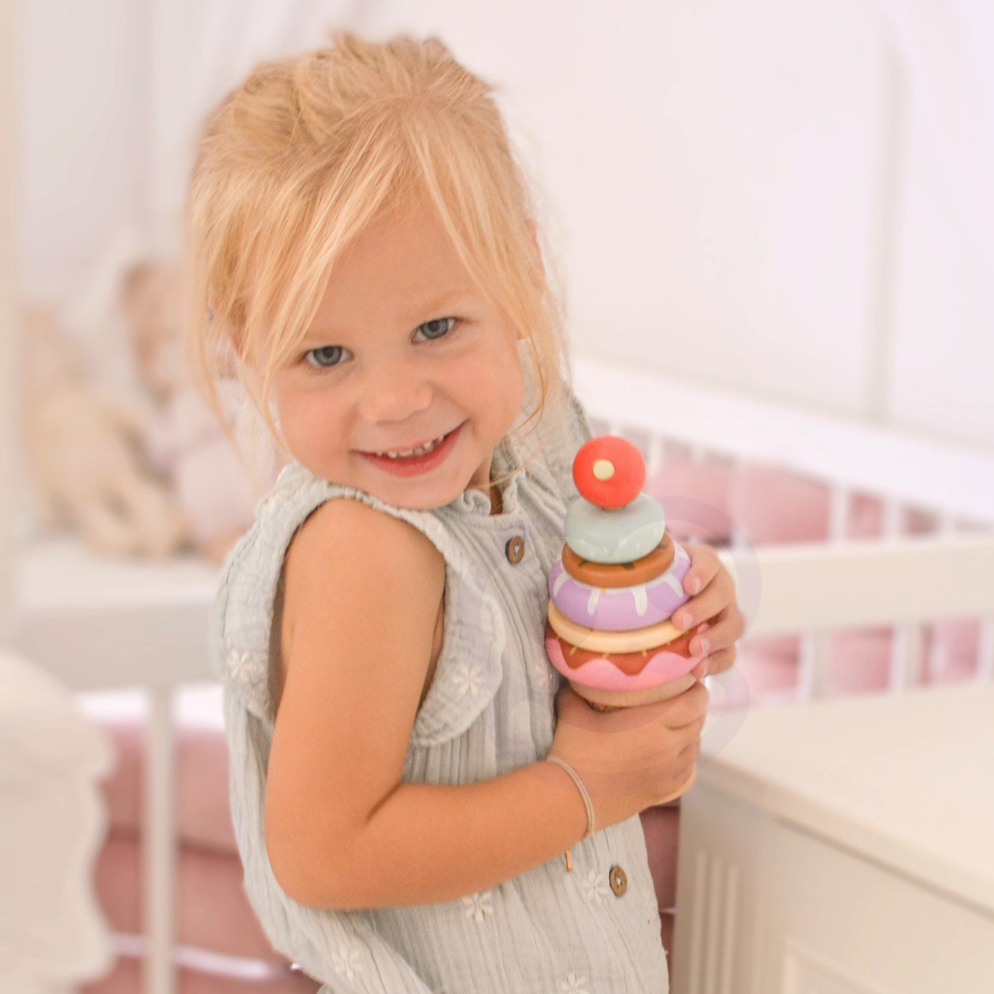 Moja Mała Lodziarnia | Drewniany Zestaw do Lodów Montessori WOOPIE GREEN