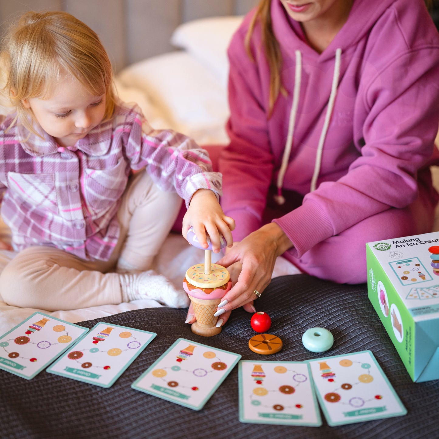 Moja Mała Lodziarnia | Drewniany Zestaw do Lodów Montessori WOOPIE GREEN