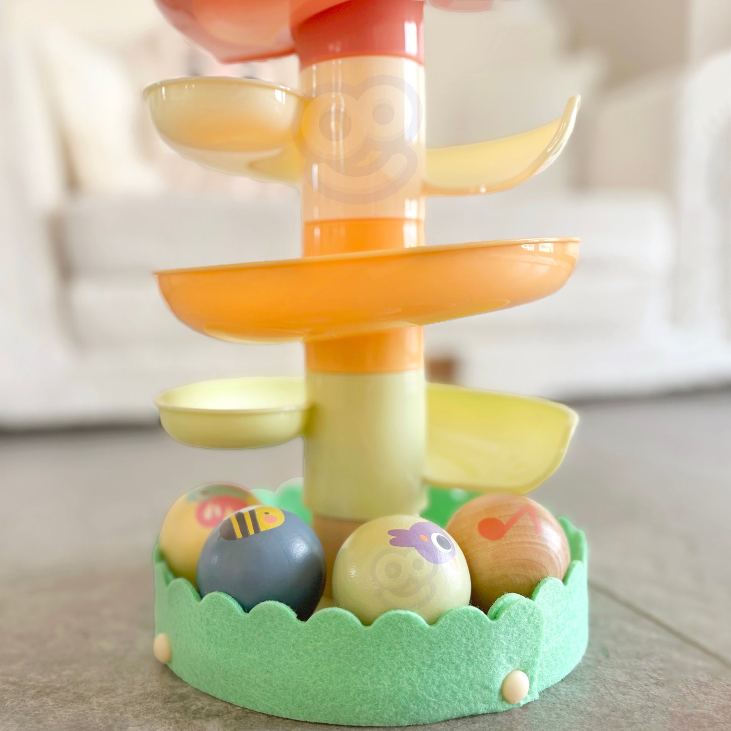 Drewniana Kaskada | Sensoryczny Tor Kulkowy dla Dzieci | WOOPIE GREEN