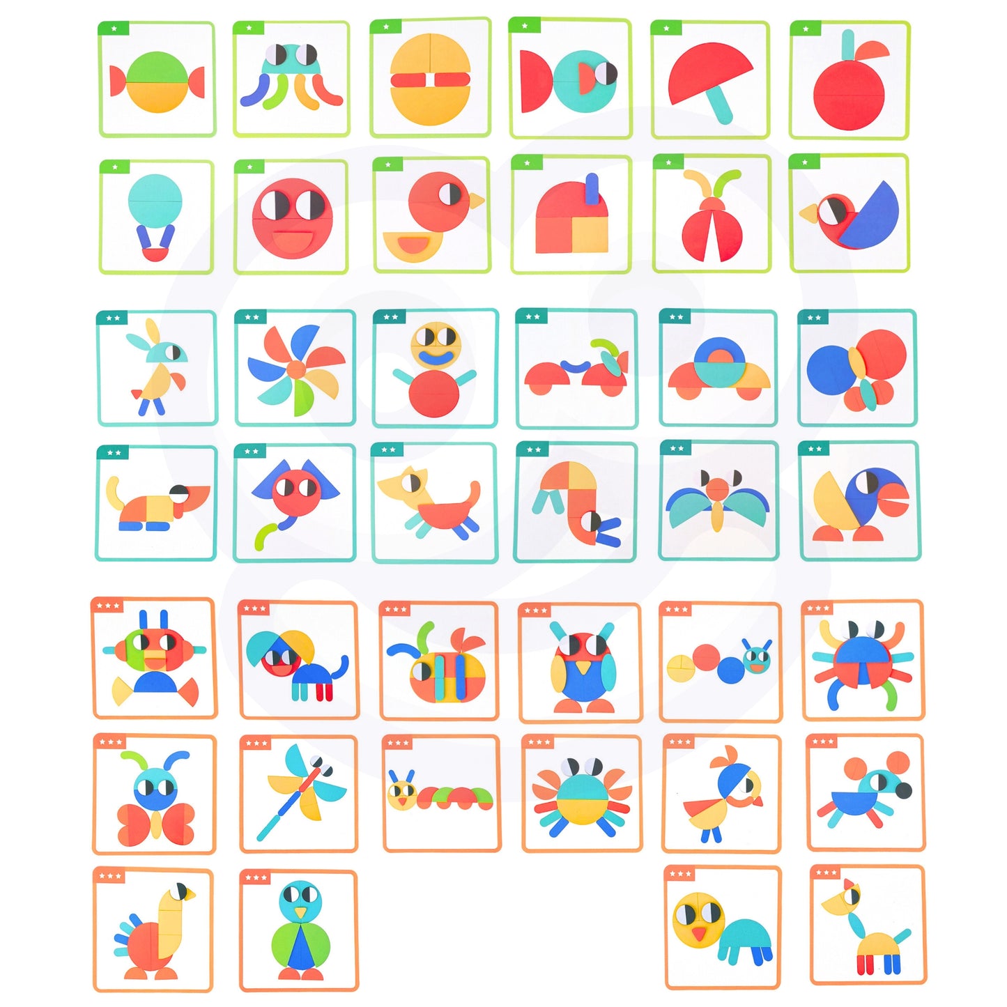 Mozaika Wyobraźni | Drewniana Układanka z Wzorami | WOOPIE GREEN